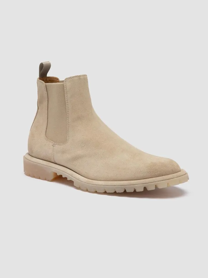 Men Officine Creative Footwear SPECTACULAR 014 Beige Suede Chelsea Boots Men Officine Creative Footwear SPECTACULAR 014 Beige Suede Chelsea Boots