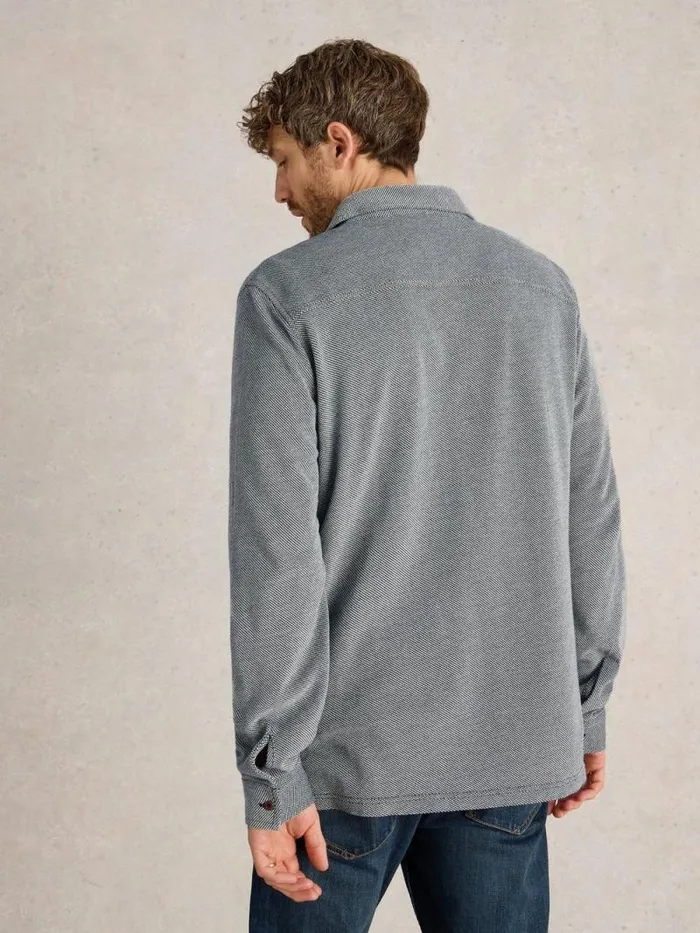 Men Pique Jersey Shirt Mid Grey White Stuff Shirts