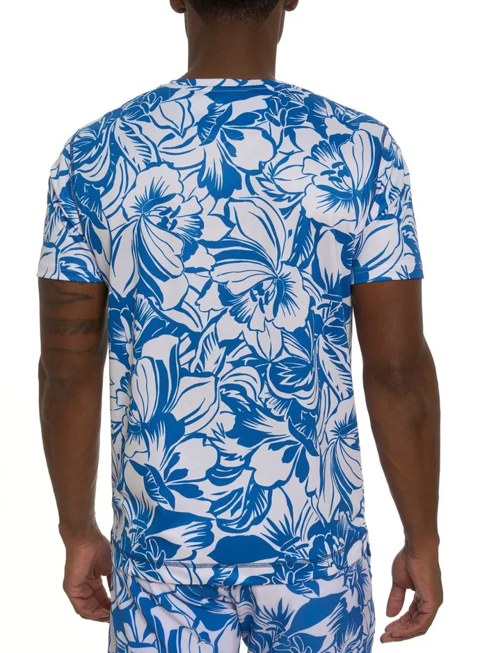 Men Polos and TShirts Robert Graham BEACH HIBISCUS PERFORMANCE GRAPHIC TSHIRT Blue