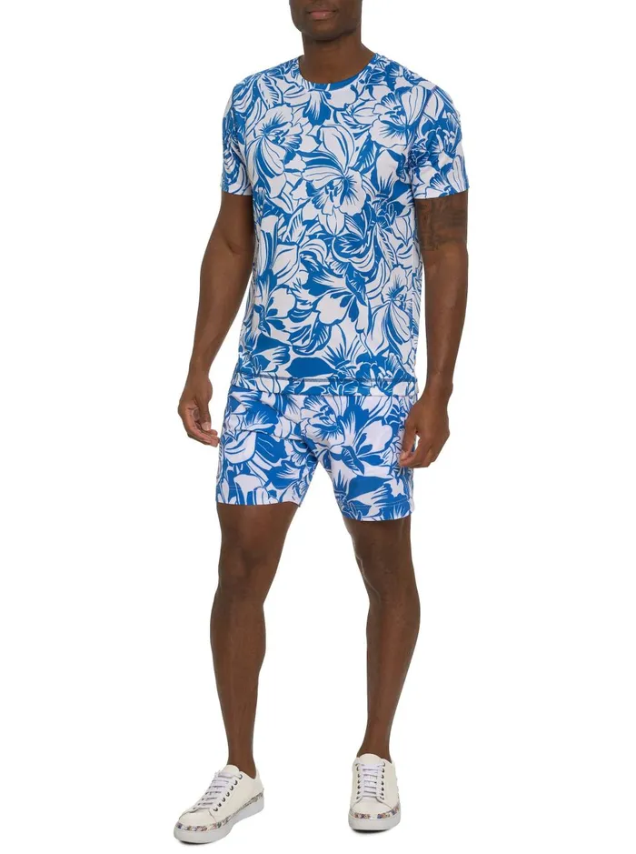 Men Polos and TShirts Robert Graham BEACH HIBISCUS PERFORMANCE GRAPHIC TSHIRT Blue