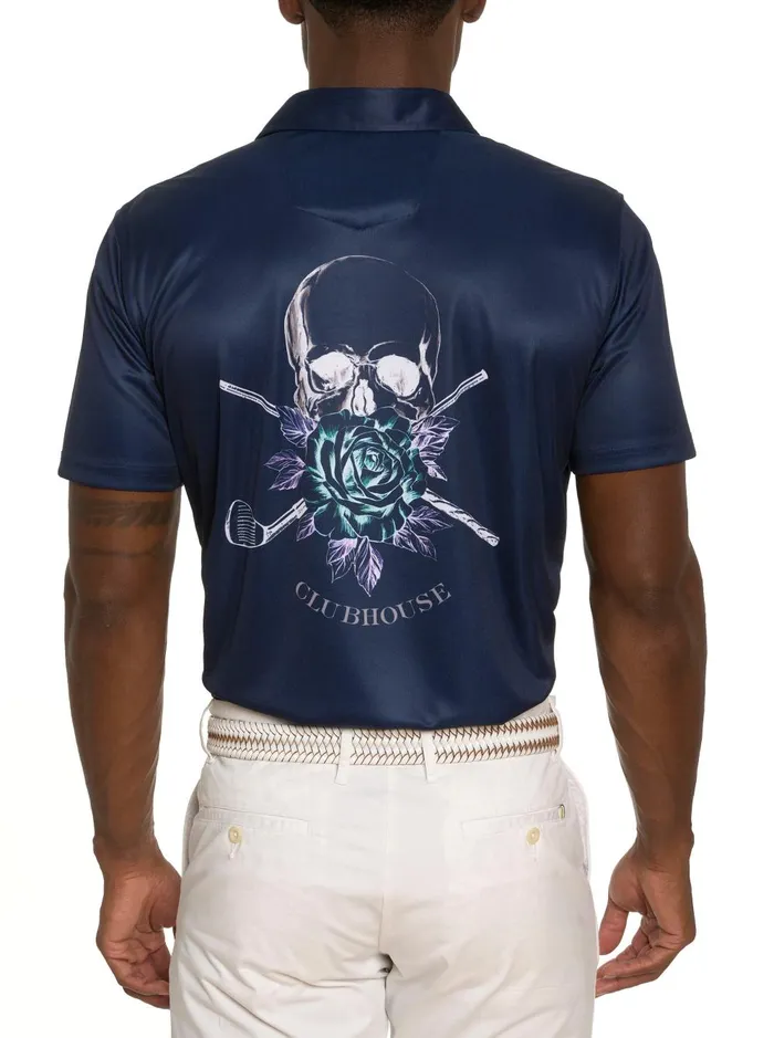 Men Polos and TShirts Robert Graham BLADE IRON PERFORMANCE POLO Navy