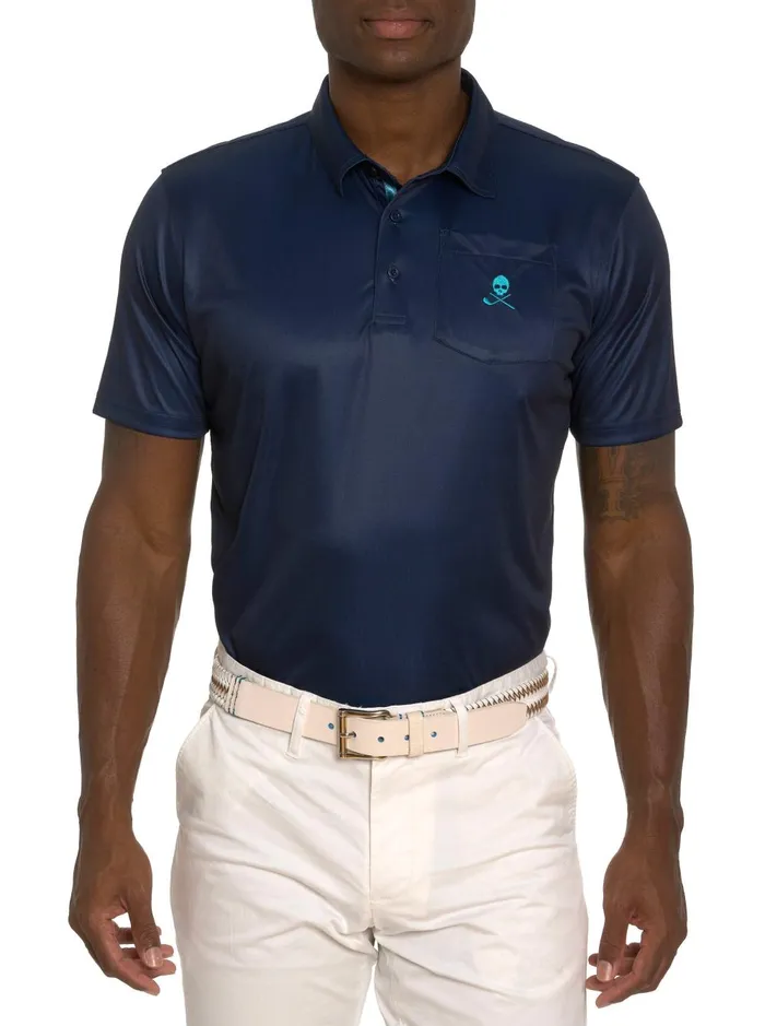 Men Polos and TShirts Robert Graham BLADE IRON PERFORMANCE POLO Navy