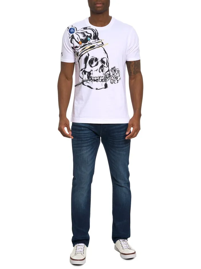 Men Polos and TShirts Robert Graham CROWN ROYALE TSHIRT White