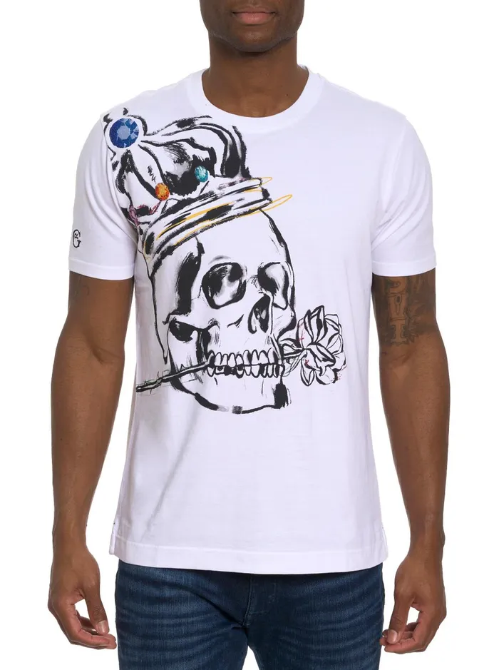Men Polos and TShirts Robert Graham CROWN ROYALE TSHIRT White