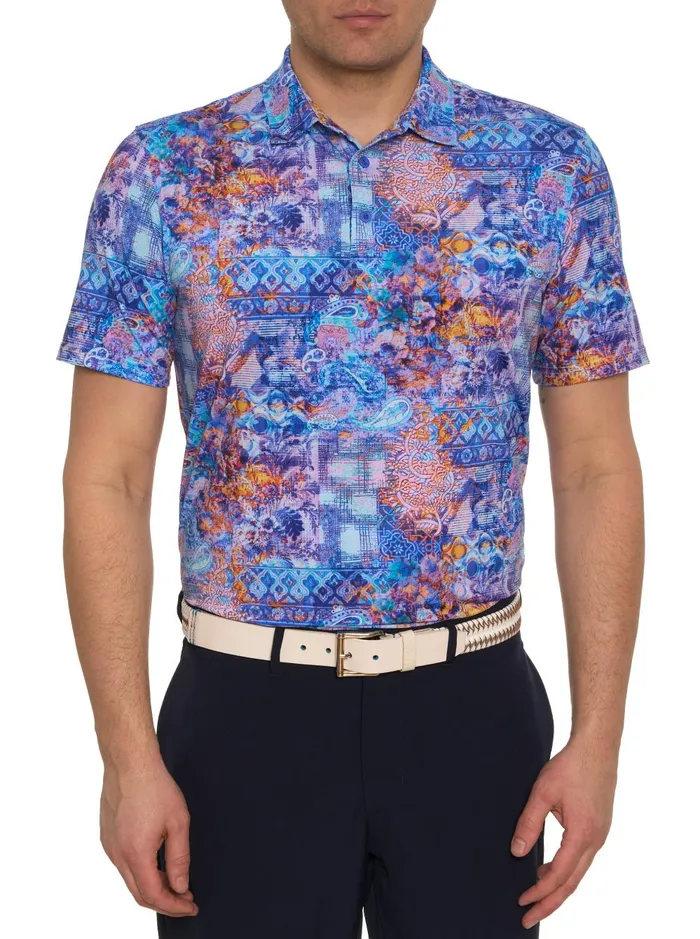 Men Polos and TShirts Robert Graham GENEVA KNIT POLO Blue