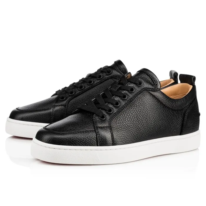 Men Rantulow Sneakers 8211 Grained Calf Leather 8211 Black Christian Louboutin Sneakers