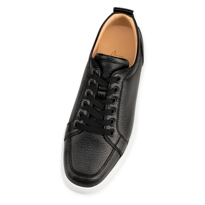 Men Rantulow Sneakers 8211 Grained Calf Leather 8211 Black Christian Louboutin Sneakers