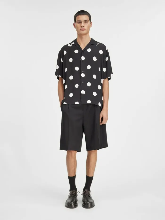 Men Shirts JACQUEMUS The Jean Shirt Print Dots Black and White