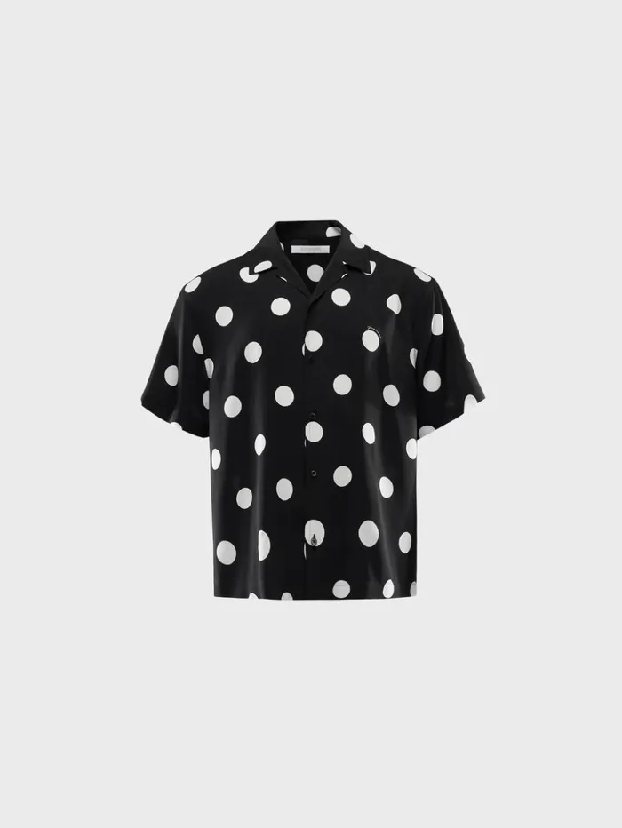 Men Shirts JACQUEMUS The Jean Shirt Print Dots Black and White Men Shirts JACQUEMUS The Jean Shirt Print Dots Black and White