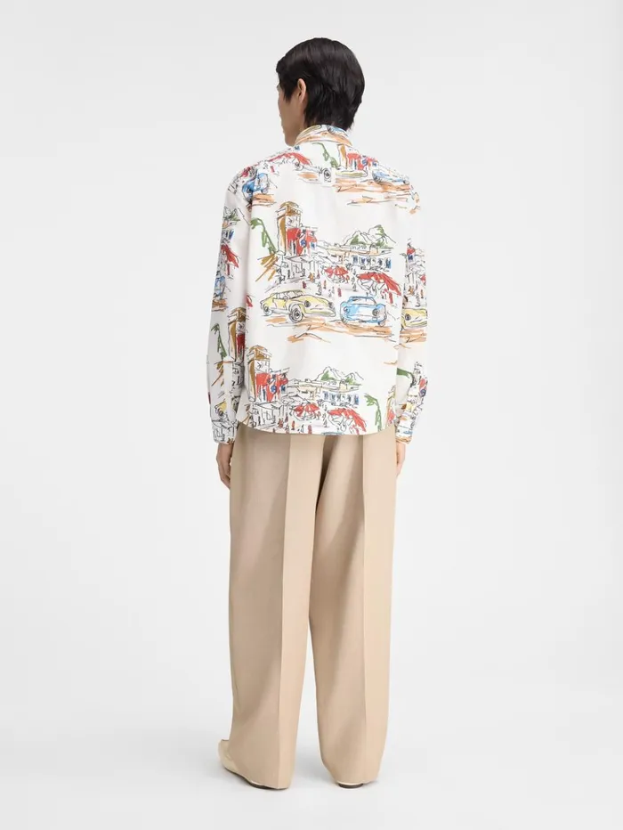 Men Shirts JACQUEMUS The Simon Shirt Print Capri Cars White Men Shirts JACQUEMUS The Simon Shirt Print Capri Cars White