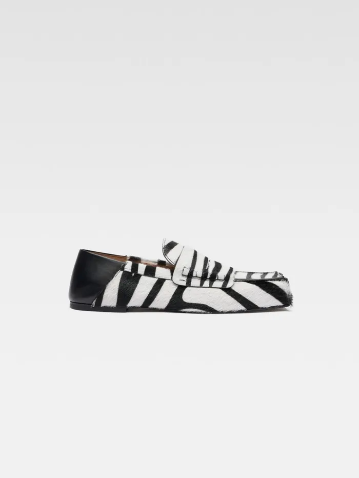 Men Shoes JACQUEMUS The Carr Loafers Black and White Zebra