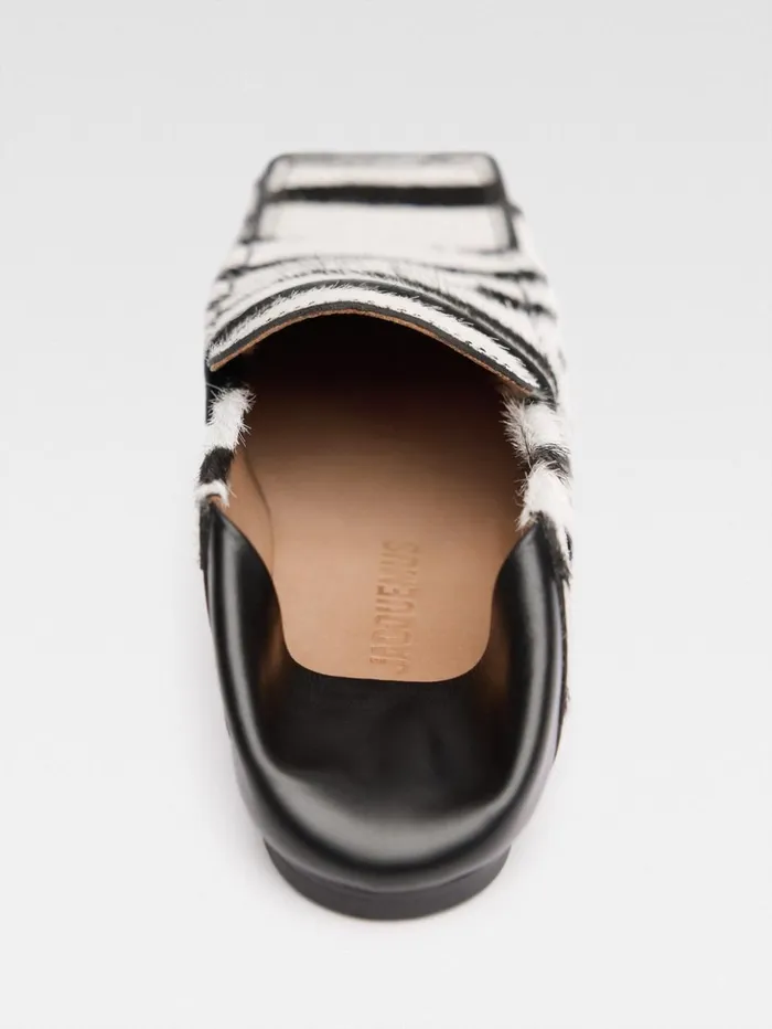 Men Shoes JACQUEMUS The Carr Loafers Black and White Zebra