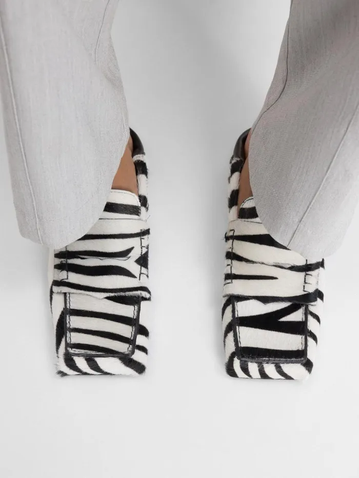 Men Shoes JACQUEMUS The Carr Loafers Black and White Zebra