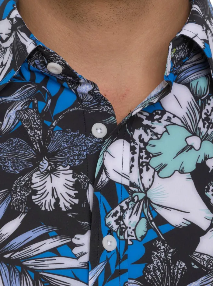 Men Short Sleeve Button Down Shirts Robert Graham FARRELL PERFORMANCE SHORT SLEEVE KNIT SHIRT Multi