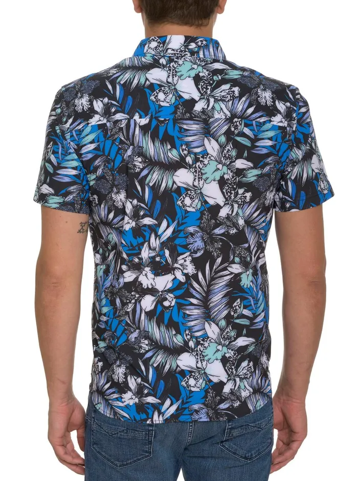 Men Short Sleeve Button Down Shirts Robert Graham FARRELL PERFORMANCE SHORT SLEEVE KNIT SHIRT Multi