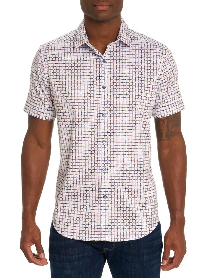 Men Short Sleeve Button Down Shirts Robert Graham THE SHOCKER SHORT SLEEVE BUTTON DOWN SHIRT Multi