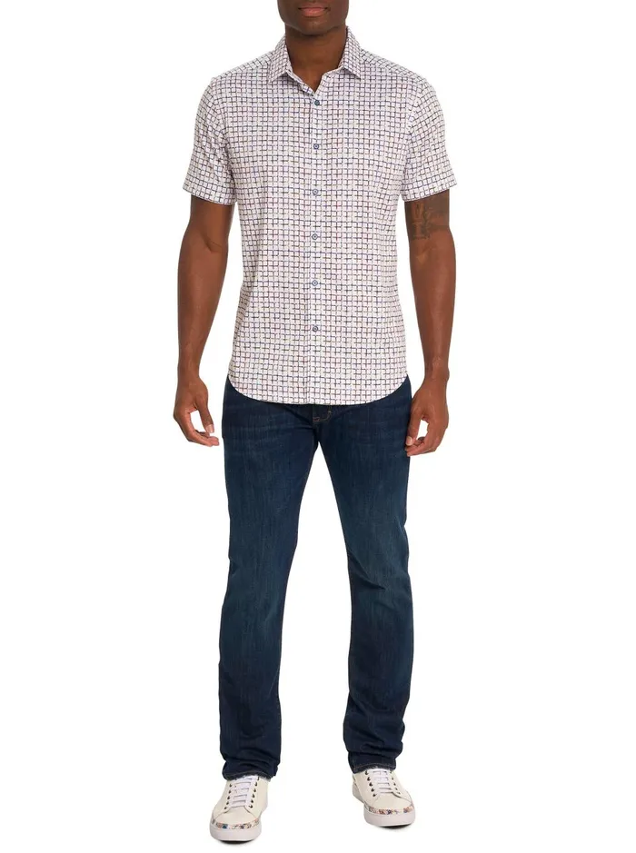 Men Short Sleeve Button Down Shirts Robert Graham THE SHOCKER SHORT SLEEVE BUTTON DOWN SHIRT Multi