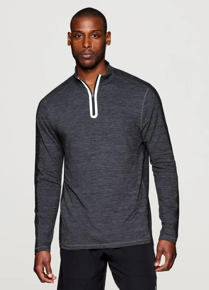 Men Stratus 14 Zip Lightweight Shirt Charcoal RBX Active Golf Shirts