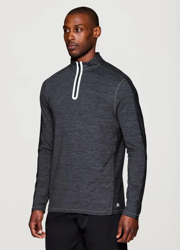 Men Stratus 14 Zip Lightweight Shirt Charcoal RBX Active Golf Shirts