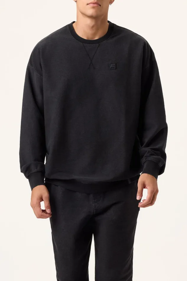 Men Sweatshirts and Hoodies Fila Denim Research Crew Neck 001 Black Men Sweatshirts and Hoodies Fila Denim Research Crew Neck 001 Black