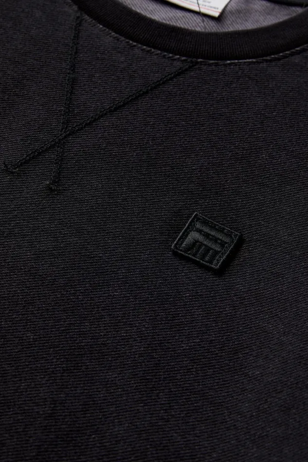 Men Sweatshirts and Hoodies Fila Denim Research Crew Neck 001 Black Men Sweatshirts and Hoodies Fila Denim Research Crew Neck 001 Black