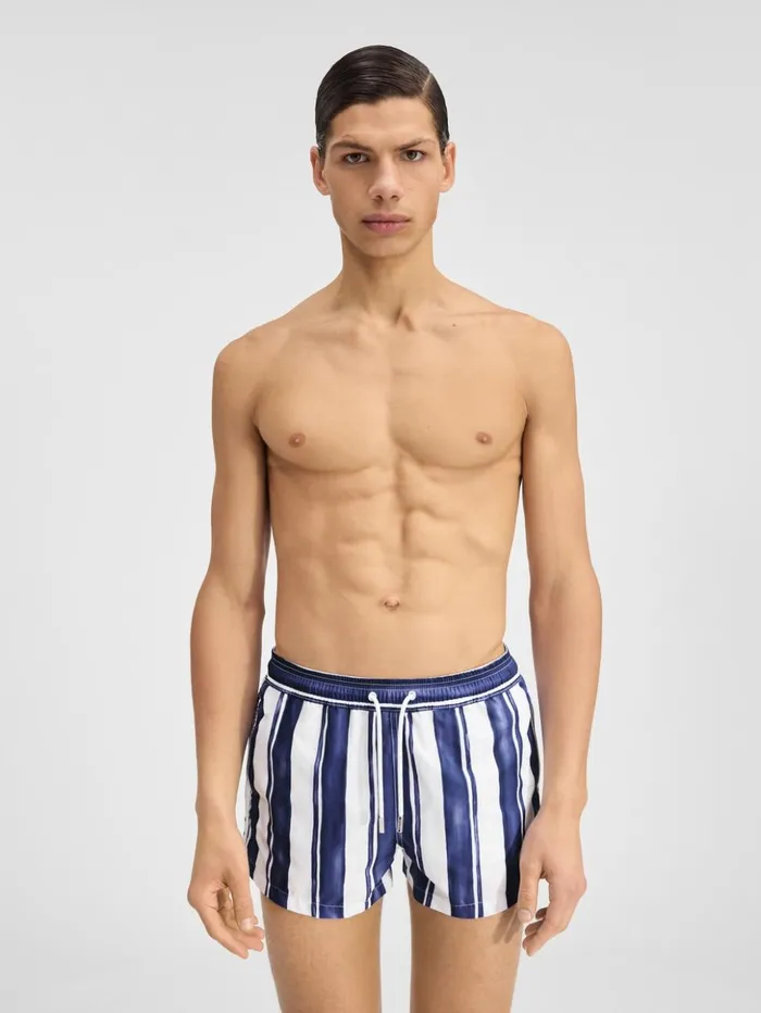 Men Swimwear JACQUEMUS The Puntini Swimsuit Print Rayure Blue