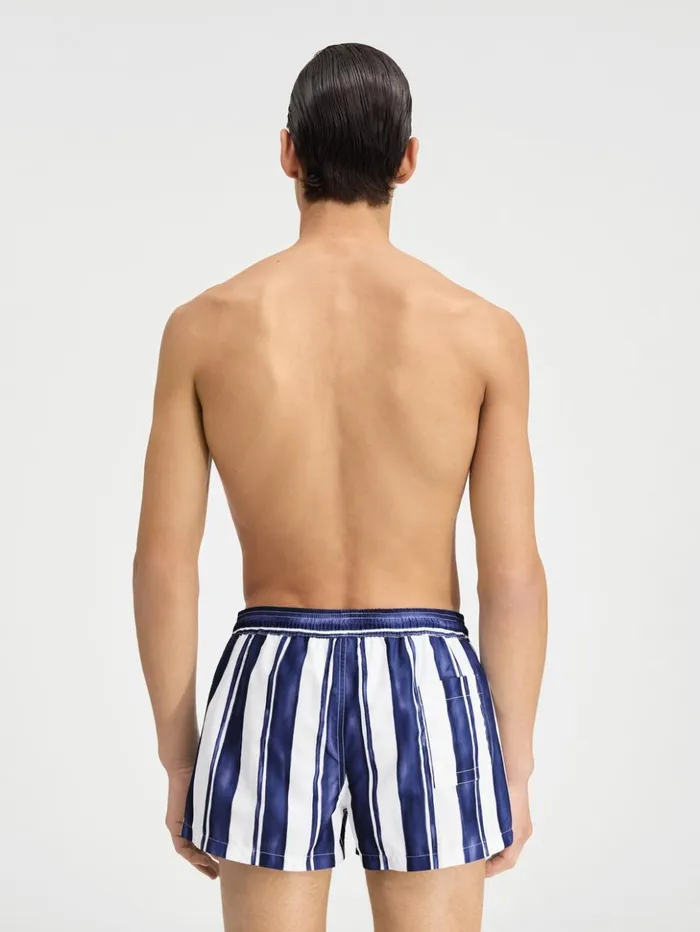 Men Swimwear JACQUEMUS The Puntini Swimsuit Print Rayure Blue Men Swimwear JACQUEMUS The Puntini Swimsuit Print Rayure Blue