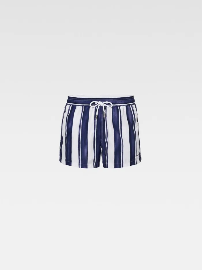 Men Swimwear JACQUEMUS The Puntini Swimsuit Print Rayure Blue Men Swimwear JACQUEMUS The Puntini Swimsuit Print Rayure Blue
