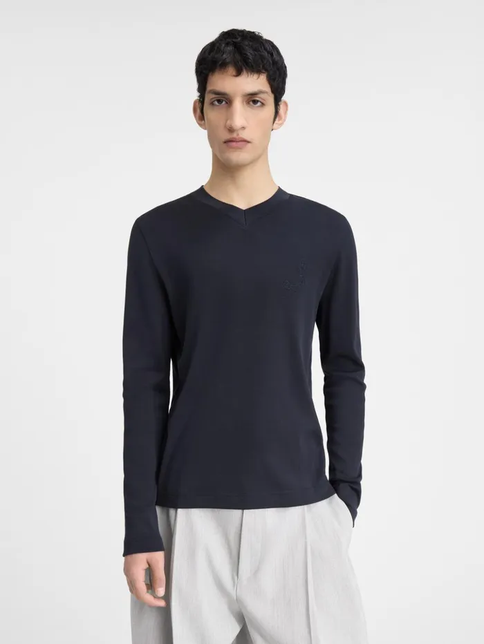 Men Tshirts JACQUEMUS The Pesco Longsleeve Tshirt Dark Navy
