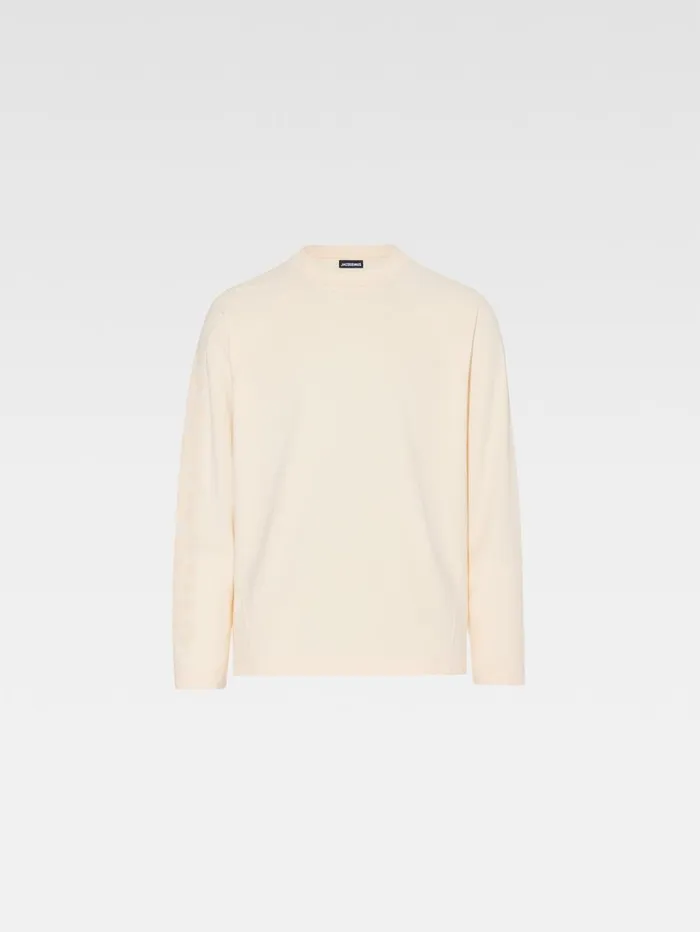 Men Tshirts JACQUEMUS The Typo Longsleeve Tshirt Light Beige Men Tshirts JACQUEMUS The Typo Longsleeve Tshirt Light Beige