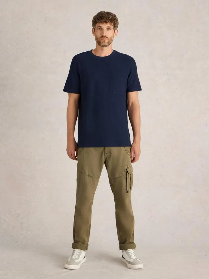 Men Tenby Textured SS Tee Dark Navy White Stuff TShirts
