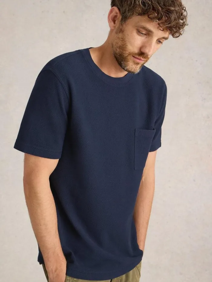 Men Tenby Textured SS Tee Dark Navy White Stuff TShirts Men Tenby Textured SS Tee Dark Navy White Stuff TShirts