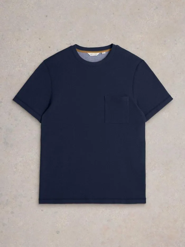 Men Tenby Textured SS Tee Dark Navy White Stuff TShirts Men Tenby Textured SS Tee Dark Navy White Stuff TShirts
