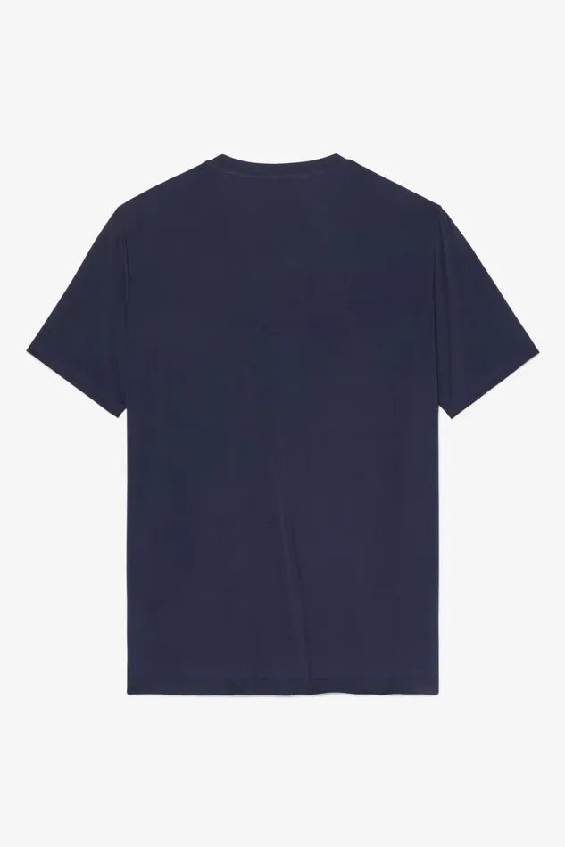 Men Tennis Fila Tennis Essentials Short Sleeve Crew 412 Fila Navy White