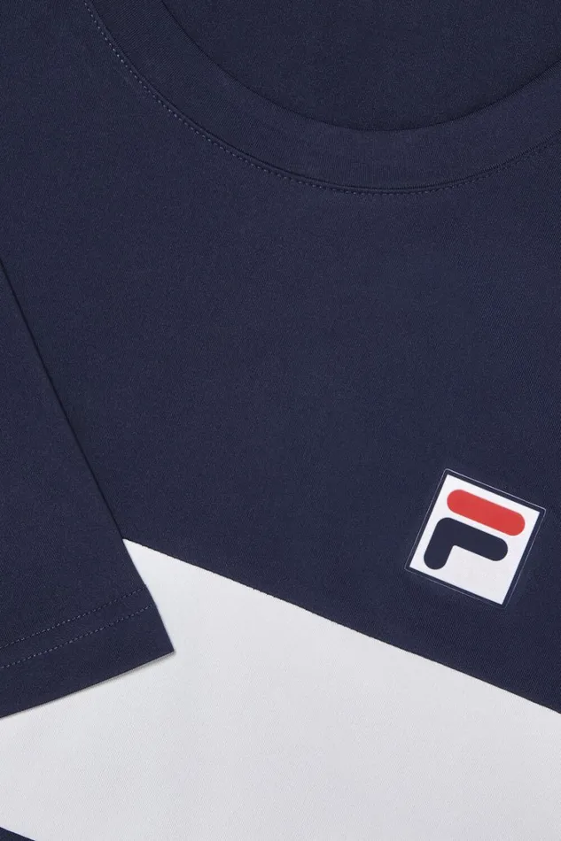 Men Tennis Fila Tennis Essentials Short Sleeve Crew 412 Fila Navy White