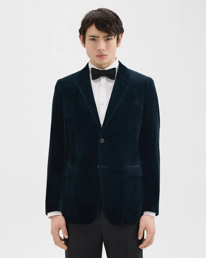 Men Theory Blazers Jackets Chambers Blazer In Stretch Velvet Baltic