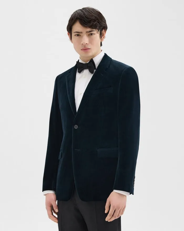 Men Theory Blazers Jackets Chambers Blazer In Stretch Velvet Baltic