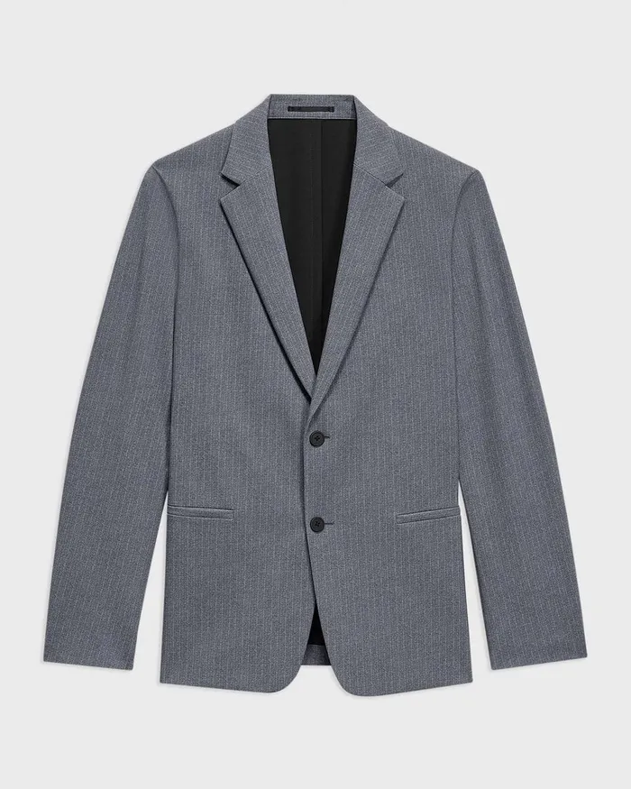 Men Theory Blazers Jackets Clinton Blazer In Herringbone Precision Ponte Grey Melange