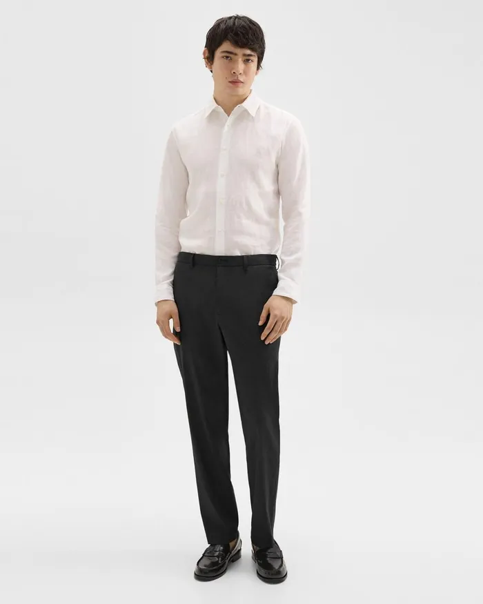 Men Theory Pants Curtis Drawstring Pant In Good Linen Black