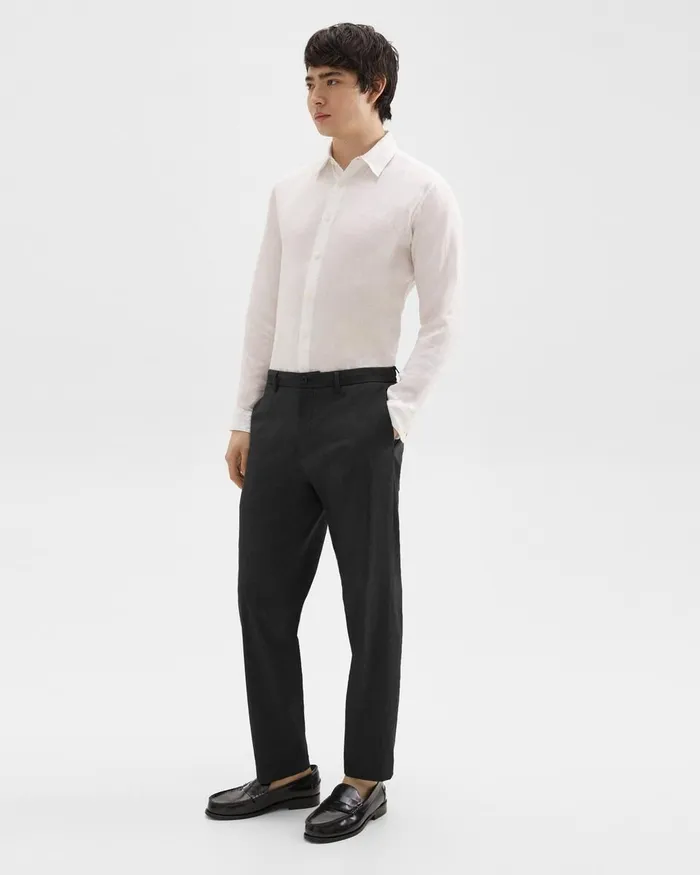 Men Theory Pants Curtis Drawstring Pant In Good Linen Black
