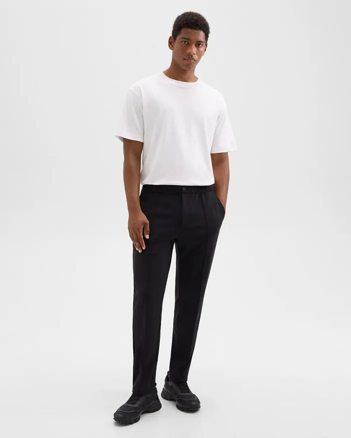 Men Theory Pants Curtis Drawstring Pant In Precision Ponte Black
