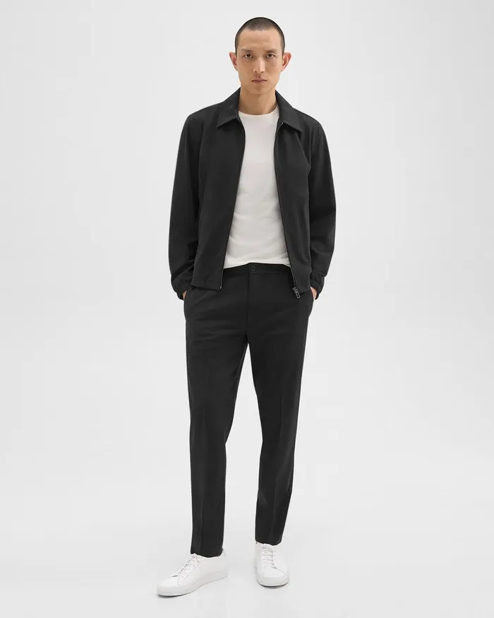 Men Theory Pants Larin Drawstring Pant In Stretch Wool Deep Black