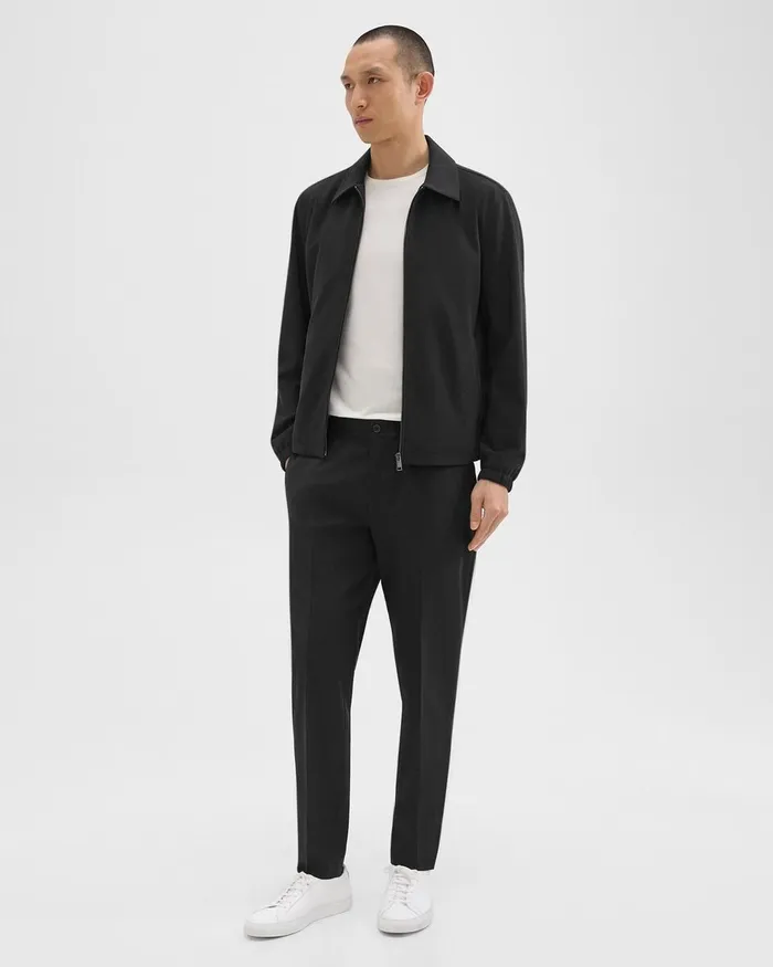 Men Theory Pants Larin Drawstring Pant In Stretch Wool Deep Black
