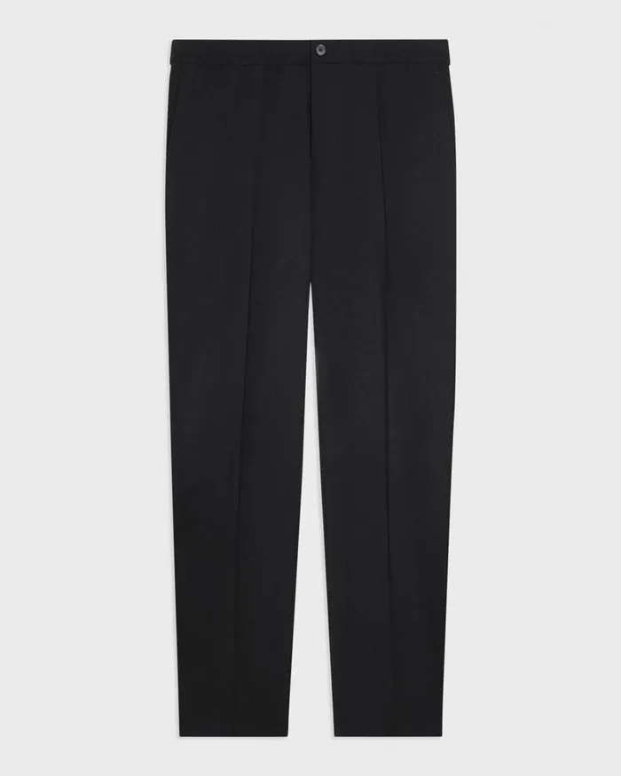 Men Theory Pants Larin Drawstring Pant In Stretch Wool Deep Black