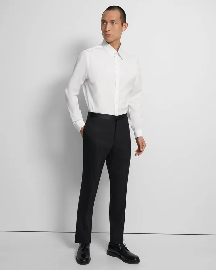 Men Theory Pants Mayer Tuxedo Pant In Stretch Wool Black