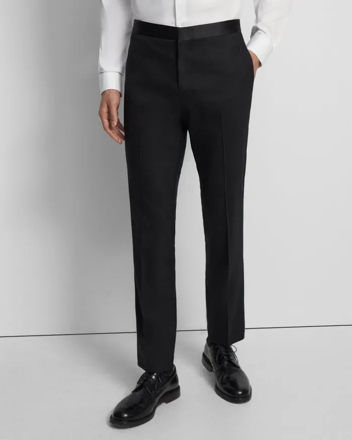 Men Theory Pants Mayer Tuxedo Pant In Stretch Wool Black