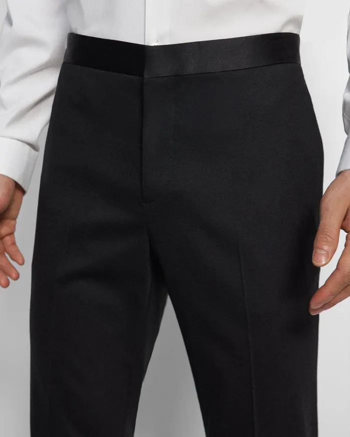 Men Theory Pants Mayer Tuxedo Pant In Stretch Wool Black