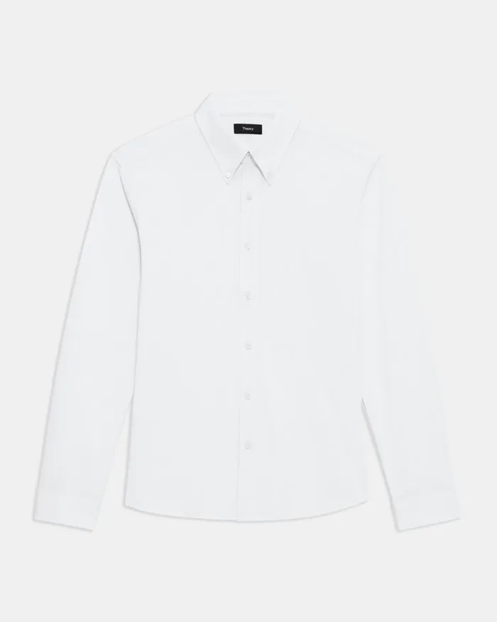 Men Theory Shirts Alfred Shirt In Structured Piqueacute Optic White