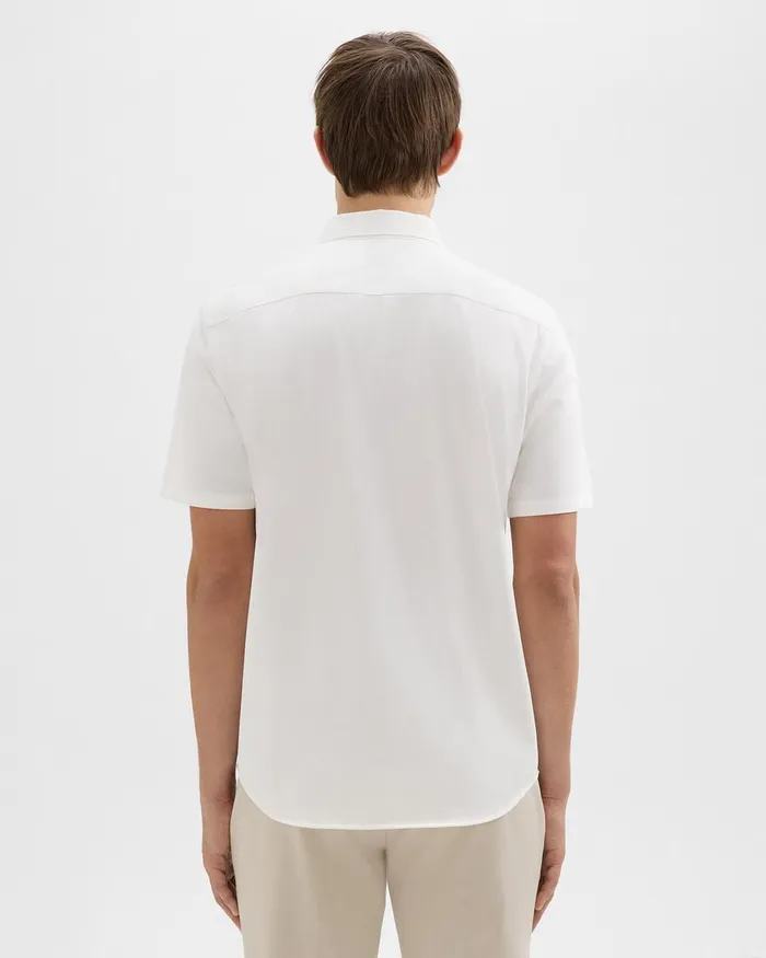 Men Theory Shirts Irving ShortSleeve Shirt In Structure Knit White