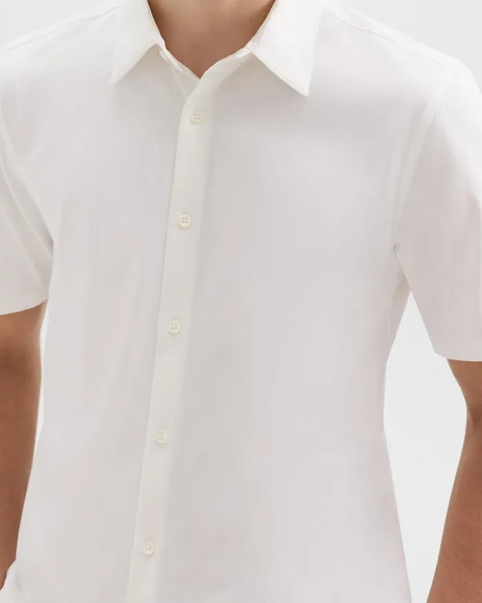 Men Theory Shirts Irving ShortSleeve Shirt In Structure Knit White